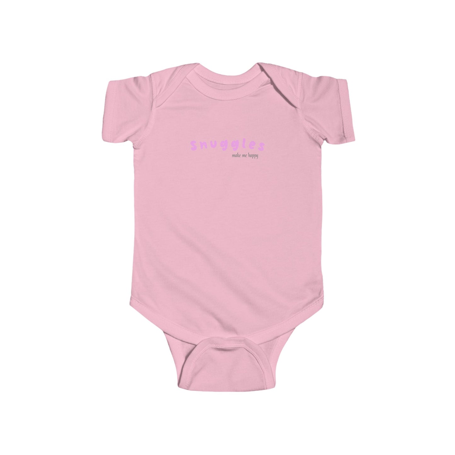 Snuggles Make Me Happy – Matching Baby One-Piece - Pink