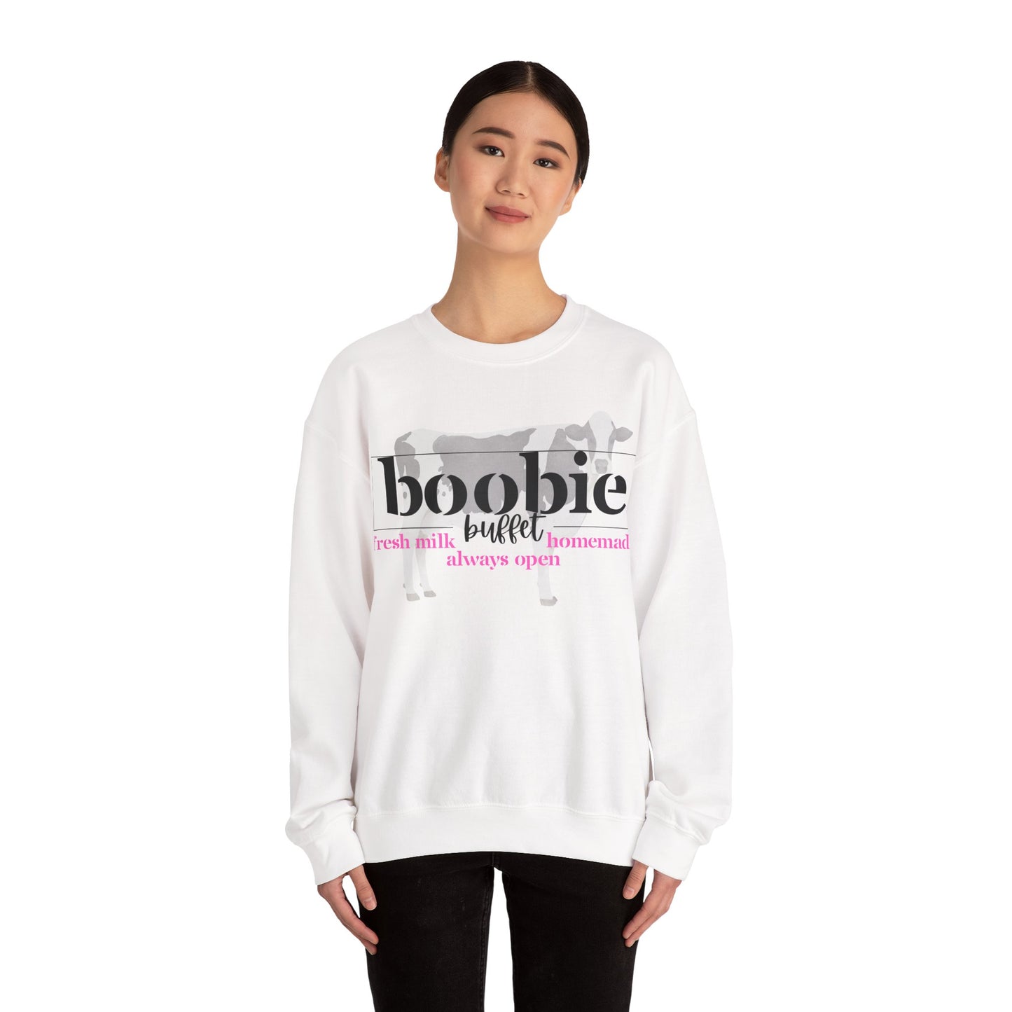 Funny Cow-Themed Crewneck Sweatshirt | Perfect Gift for Farmers, Animal Lovers, Casual Outfits, Home & Cozy Days, Fun Humor Apparel