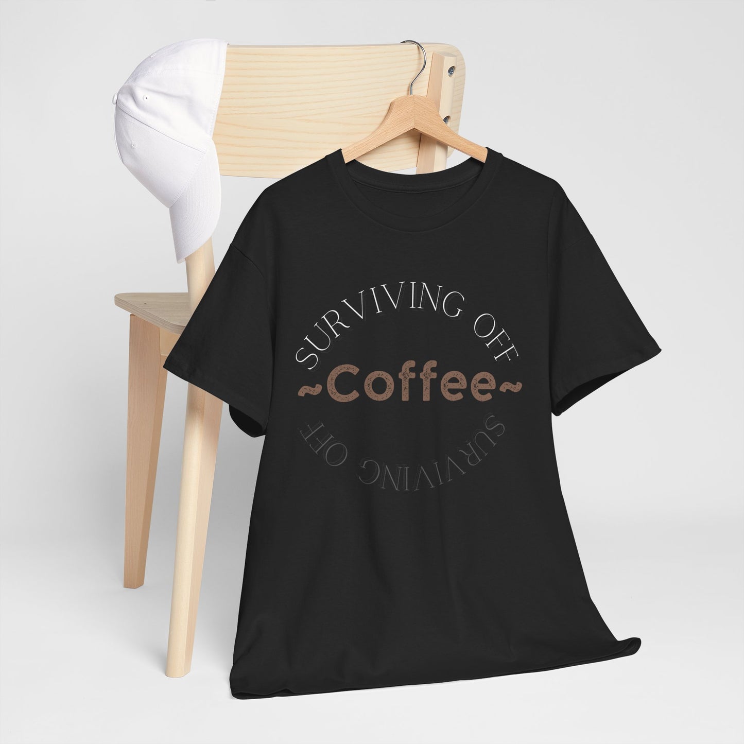 Surviving Off Coffee – Matching T-Shirt - Black
