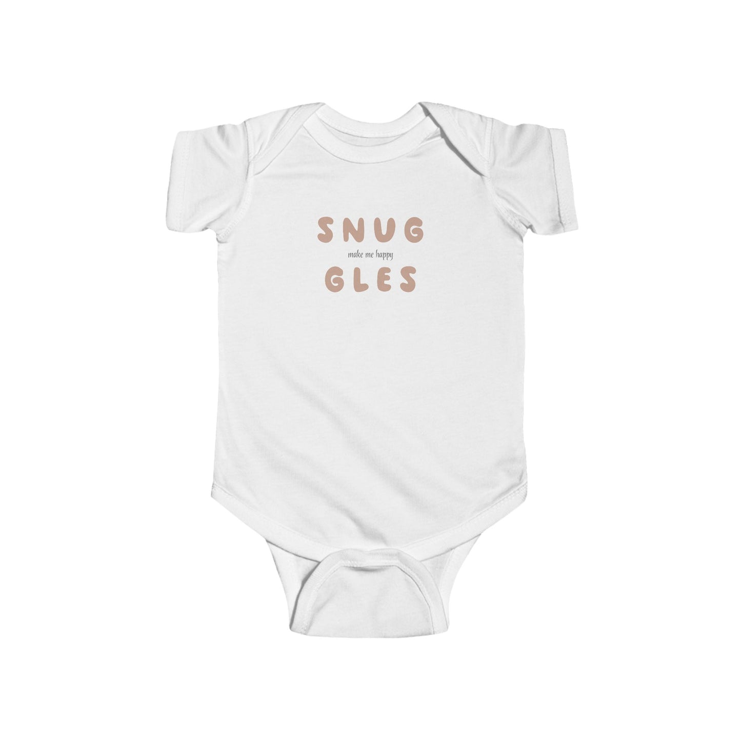 Snuggles Make Me Happy – Matching Baby One-Piece - Brown
