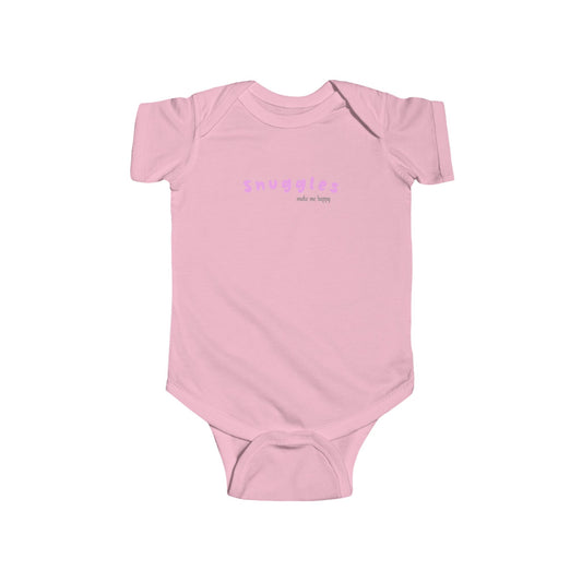 Snuggles Make Me Happy – Matching Baby One-Piece - Pink