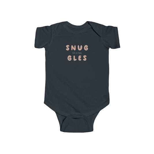 Snuggles Make Me Happy – Matching Baby One-Piece - Brown