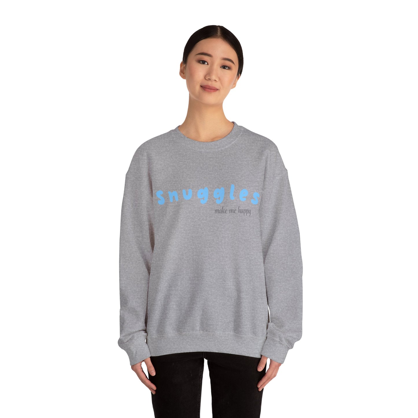 Snuggles Make Me Happy – Matching Crewneck - Blue